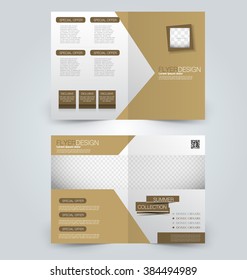 Abstract flyer design background. Brochure template. Can be used for magazine cover, business mockup, education, presentation, report. Brown color.
