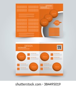 Abstract flyer design background. Brochure template. Can be used for magazine cover, business mockup, education, presentation, report. Orange color.