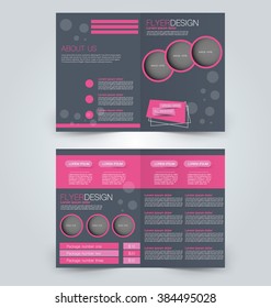 Abstract flyer design background. Brochure template. Can be used for magazine cover, business mockup, education, presentation, report. Pink and grey color.