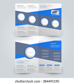 Abstract flyer design background. Brochure template. Can be used for magazine cover, business mockup, education, presentation, report. Blue color.