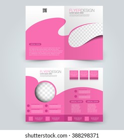Abstract flyer design background. Brochure template. Can be used for magazine cover, business mockup, education, presentation, report. Pink color