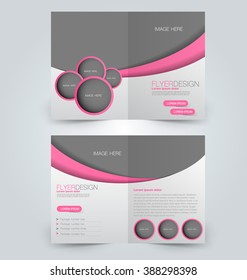 Abstract flyer design background. Brochure template. Can be used for magazine cover, business mockup, education, presentation, report. Pink color