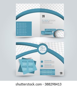 Abstract flyer design background. Brochure template. Can be used for magazine cover, business mockup, education, presentation, report. Blue color