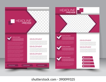 Abstract flyer design background. Brochure template. Can be used for magazine cover, business mockup, education, presentation, report. a4 size with editable elements. Red color.