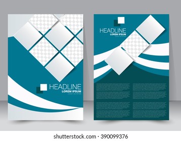 Abstract flyer design background. Brochure template. Can be used for magazine cover, business mockup, education, presentation, report. a4 size with editable elements. Blue color.