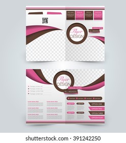 Abstract flyer design background. Brochure template. Can be used for magazine cover, business mockup, education, presentation, report. Pink and brown color.