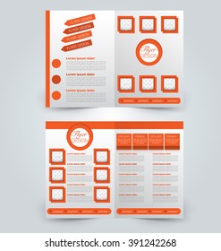 Abstract flyer design background. Brochure template. Can be used for magazine cover, business mockup, education, presentation, report. Orange color.