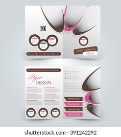 Abstract flyer design background. Brochure template. Can be used for magazine cover, business mockup, education, presentation, report. Pink and brown color.