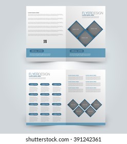 Abstract flyer design background. Brochure template. Can be used for magazine cover, business mockup, education, presentation, report. Blue color.