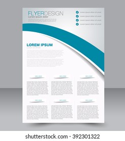 Abstract flyer design background. Brochure template. Can be used for magazine cover, business mockup, education, presentation, report. Blue color