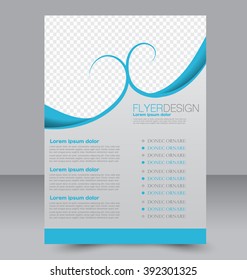 Abstract flyer design background. Brochure template. Can be used for magazine cover, business mockup, education, presentation, report. Blue color