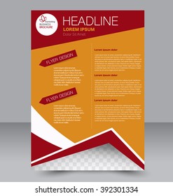 Abstract flyer design background. Brochure template. Can be used for magazine cover, business mockup, education, presentation, report. Red and orange color