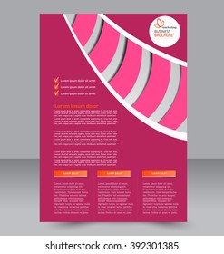 Abstract flyer design background. Brochure template. Can be used for magazine cover, business mockup, education, presentation, report. Pink color