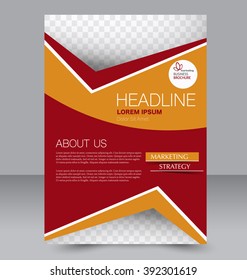 Abstract flyer design background. Brochure template. Can be used for magazine cover, business mockup, education, presentation, report. Red and orange color