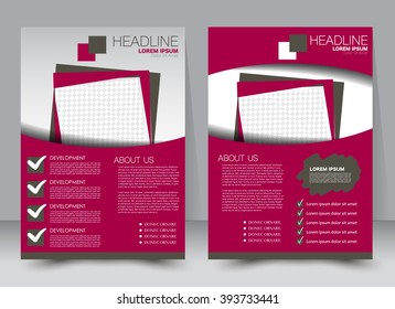 Abstract flyer design background. Brochure template. Can be used for magazine cover, business mockup, education, presentation, report. a4 size with editable elements. Red color.