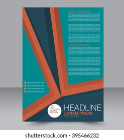 Abstract flyer design background. Brochure template. Can be used for magazine cover, business mockup, education, presentation, report. Orange and green color.