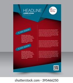 Abstract flyer design background. Brochure template. Can be used for magazine cover, business mockup, education, presentation, report. Red and blue color.