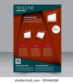 Abstract flyer design background. Brochure template. Can be used for magazine cover, business mockup, education, presentation, report. Red and green color.