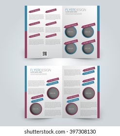 Abstract flyer design background. Brochure template. Can be used for magazine cover, business mockup, education, presentation, report. Blue and purple color.