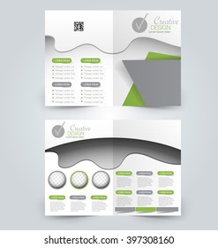 Abstract flyer design background. Brochure template. Can be used for magazine cover, business mockup, education, presentation, report. Green color.