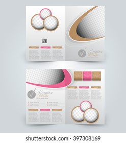 Abstract flyer design background. Brochure template. Can be used for magazine cover, business mockup, education, presentation, report. Pink and brown color.