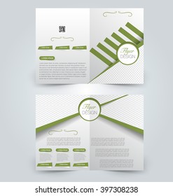 Abstract flyer design background. Brochure template. Can be used for magazine cover, business mockup, education, presentation, report. Green color.