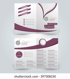 Abstract flyer design background. Brochure template. Can be used for magazine cover, business mockup, education, presentation, report. Purple color.