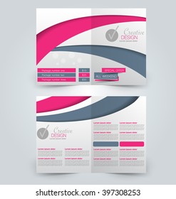 Abstract flyer design background. Brochure template. Can be used for magazine cover, business mockup, education, presentation, report. Pink and gey color.