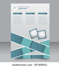 Abstract flyer design background. Brochure template. To be used for magazine cover, business mockup, education, presentation, report. Green color.