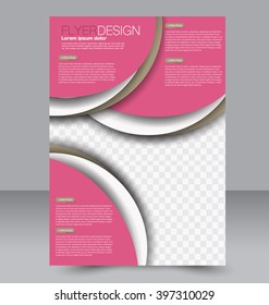 Abstract flyer design background. Brochure template. To be used for magazine cover, business mockup, education, presentation, report. Pink color.