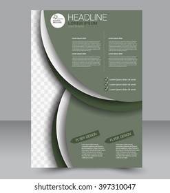 Abstract flyer design background. Brochure template. To be used for magazine cover, business mockup, education, presentation, report. Green color.