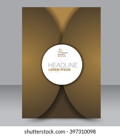 Abstract flyer design background. Brochure template. To be used for magazine cover, business mockup, education, presentation, report.  Brown color.