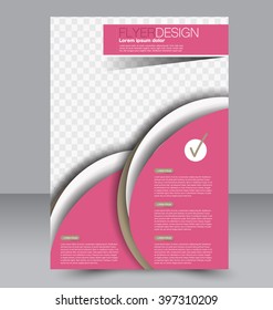 Abstract flyer design background. Brochure template. To be used for magazine cover, business mockup, education, presentation, report. Pink color.