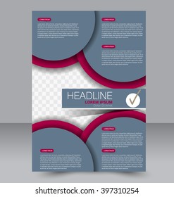 Abstract flyer design background. Brochure template. To be used for magazine cover, business mockup, education, presentation, report. Grey and red color.