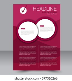 Abstract flyer design background. Brochure template. To be used for magazine cover, business mockup, education, presentation, report.  Red color.