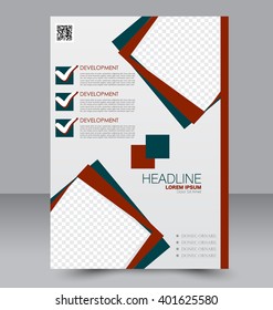 Abstract flyer design background. Brochure template. To be used for magazine cover, business mockup, education, presentation, report. Green and red color.