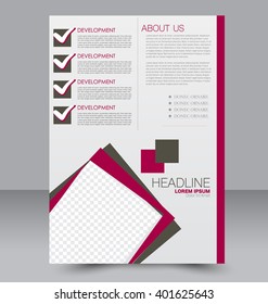 Abstract flyer design background. Brochure template. To be used for magazine cover, business mock-up, education, presentation, report. Brown and red color.