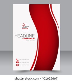 Abstract flyer design background. Brochure template. To be used for magazine cover, business mock-up, education, presentation, report.  Red color.