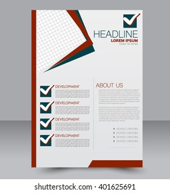 Abstract flyer design background. Brochure template. To be used for magazine cover, business mock-up, education, presentation, report. Green and red color.