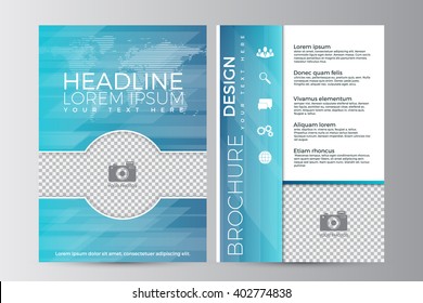 Abstract flyer design background. Brochure template. Can be used for magazine cover, business mockup, education, presentation, editable elements. EPS 10.