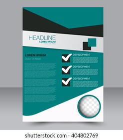 Abstract flyer design background. Brochure template. To be used for magazine cover, business mockup, education, presentation, report. Green color.