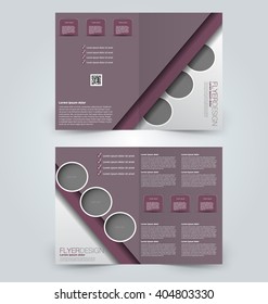 Abstract flyer design background. Brochure template. Can be used for magazine cover, business mockup, education, presentation, report. Purple color.