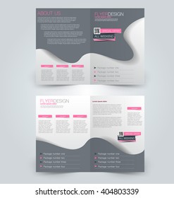Abstract flyer design background. Brochure template. Can be used for magazine cover, business mockup, education, presentation, report. Pink and grey color.