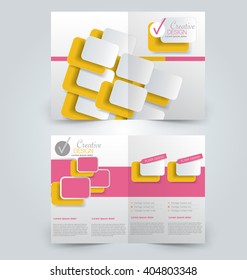 Abstract flyer design background. Brochure template. Can be used for magazine cover, business mockup, education, presentation, report. Pink and orange color.