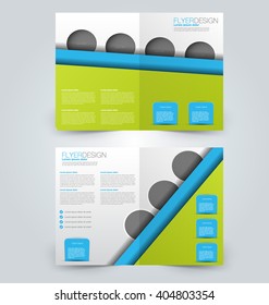 Abstract flyer design background. Brochure template. Can be used for magazine cover, business mockup, education, presentation, report. Green and blue color.