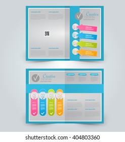 Abstract flyer design background. Brochure template. Can be used for magazine cover, business mockup, education, presentation, report. Blue color.