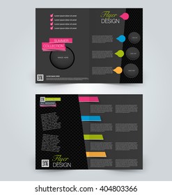 Abstract flyer design background. Brochure template. Can be used for magazine cover, business mockup, education, presentation, report. Black color.