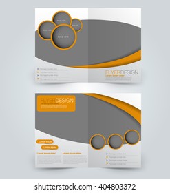 Abstract flyer design background. Brochure template. Can be used for magazine cover, business mockup, education, presentation, report. Orange color.