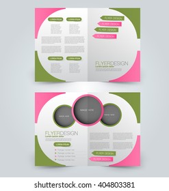 Abstract flyer design background. Brochure template. Can be used for magazine cover, business mockup, education, presentation, report. Green and pink color.