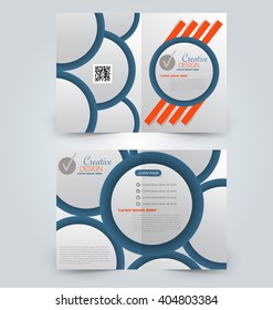 Abstract flyer design background. Brochure template. Can be used for magazine cover, business mockup, education, presentation, report. Blue and orange color.
